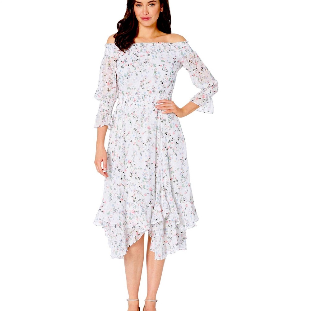 Tahari by asl off the shoulder dress sz 6